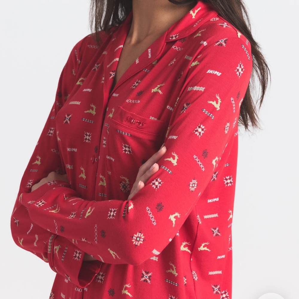 Skims Long Sleeve Button Up Pajamas